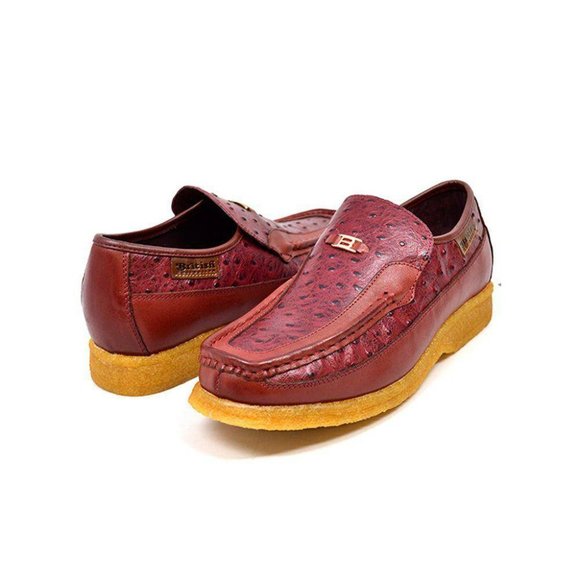 British Walkers Men's Harlem Ostrich Leather Burgundy